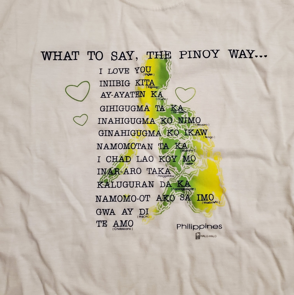 Philippines 🇵🇭 white t-shirt pinoy pinay mahal kita I love you NWT